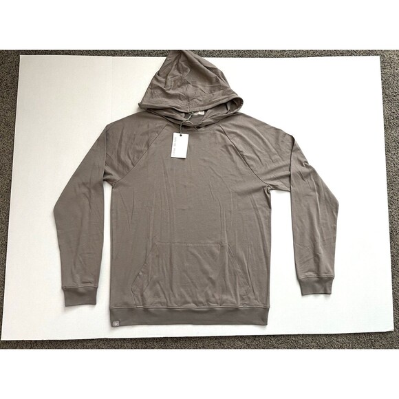 Barefoot Dreams Men's Pima Jersey Pullover Nickle Taupe Size M - Picture 1 of 8